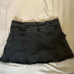 Black Denim Mini Skirt